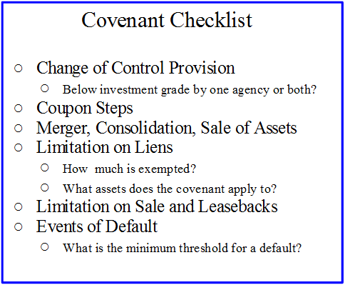 bond covenants checklist bond covenants checklist